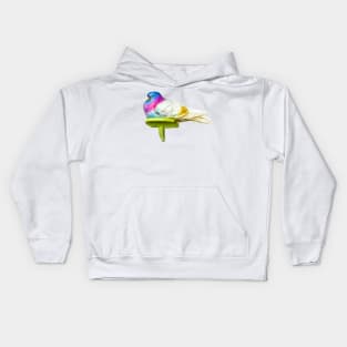 Colorful dove in vintage design Kids Hoodie